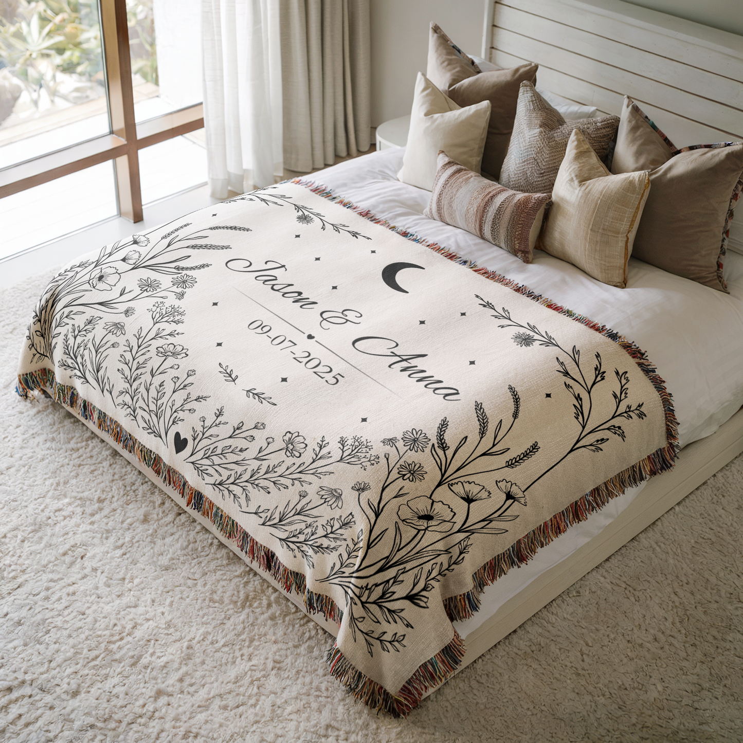 NEW! Moonlit Wildflower Wedding Blanket - Luna Ink