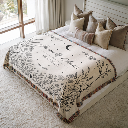 NEW! Moonlit Wildflower Wedding Blanket - Luna Ink