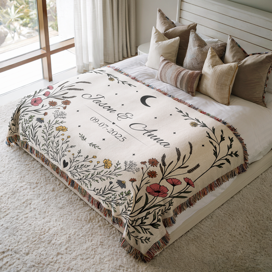NEW! Moonlit Wildflower Wedding Blanket - Meadow in Bloom