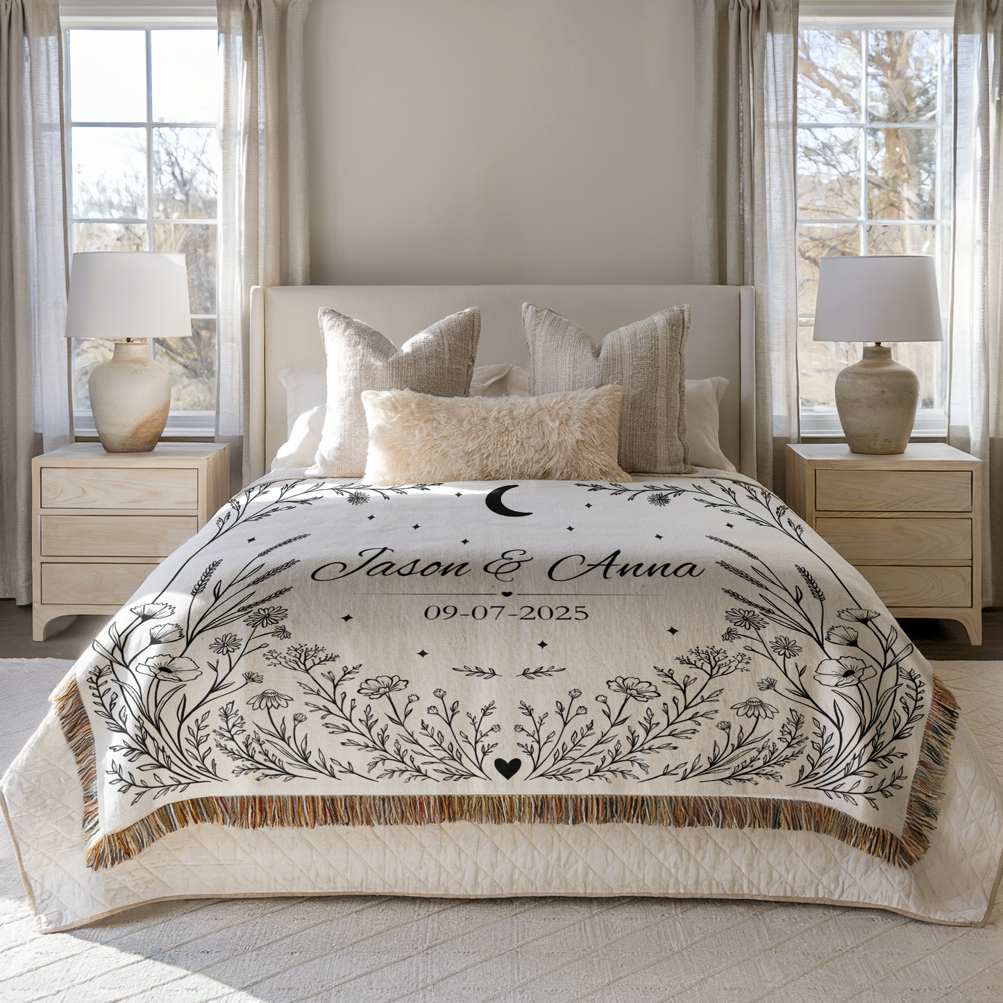 NEW! Moonlit Wildflower Wedding Blanket - Luna Ink