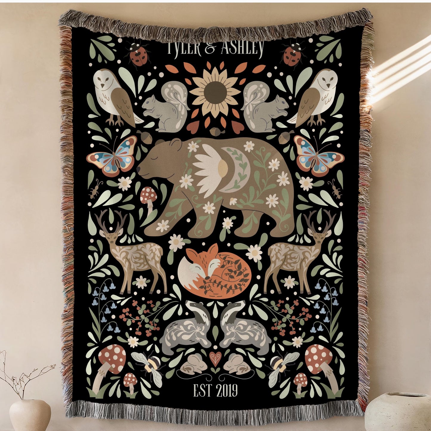 Moonlit Bear Custom Blanket