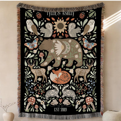Moonlit Bear Custom Blanket