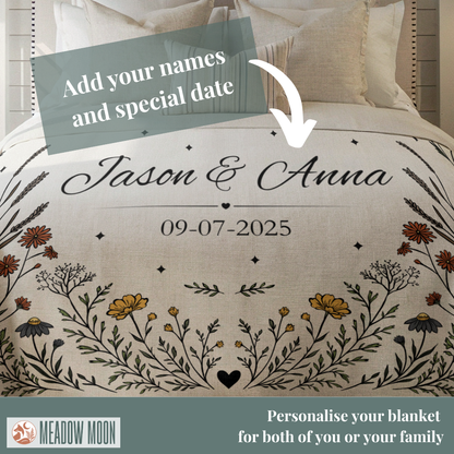 NEW! Moonlit Wildflower Wedding Blanket - Meadow in Bloom