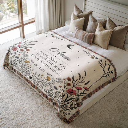 NEW! Moonlit Wildflower Grandma Blanket - Meadow in Bloom
