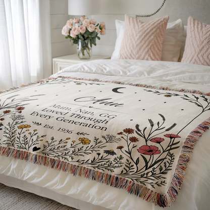NEW! Moonlit Wildflower Grandma Blanket - Meadow in Bloom