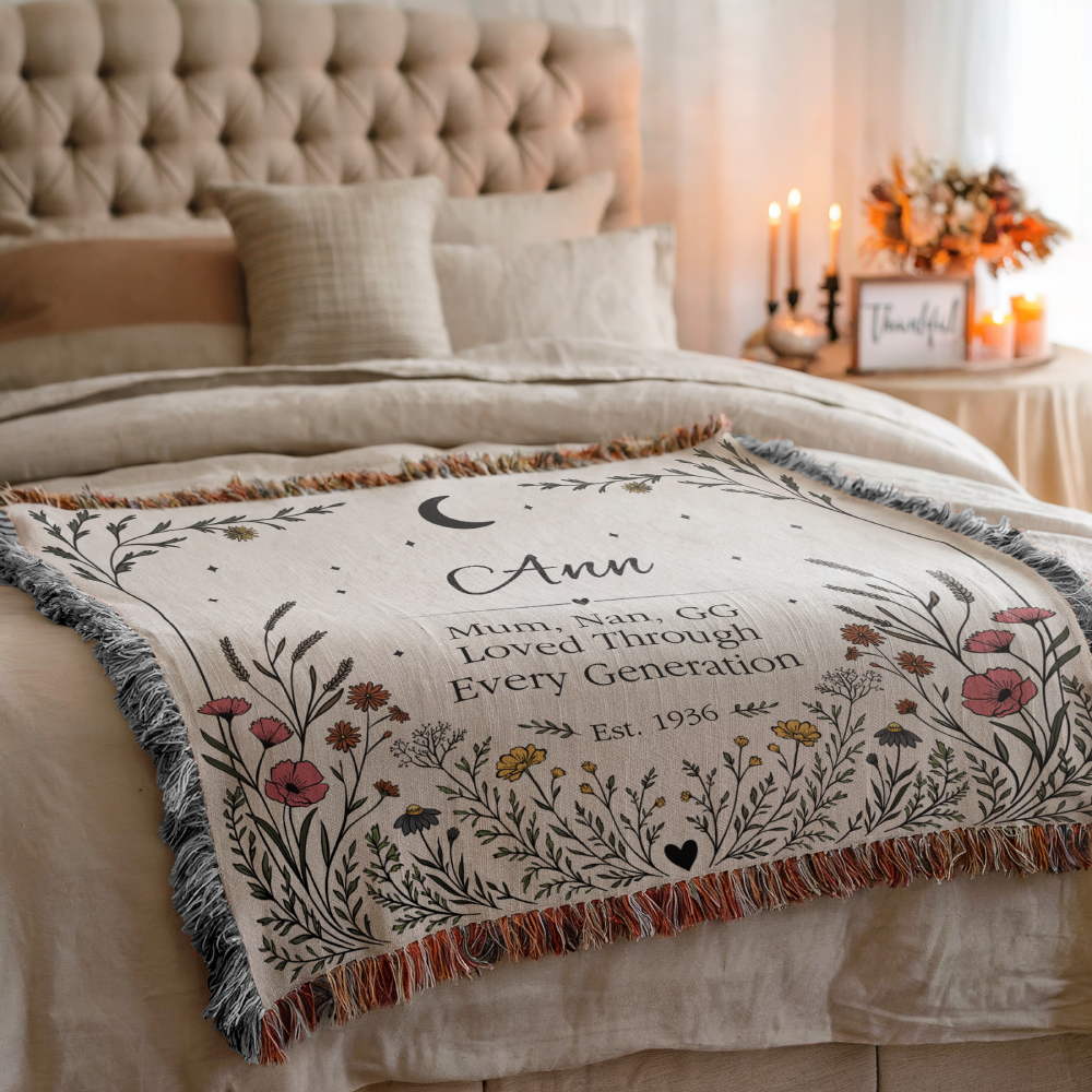 NEW! Moonlit Wildflower Grandma Blanket - Meadow in Bloom