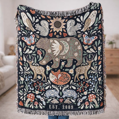 Moonlit Bear Custom Blanket